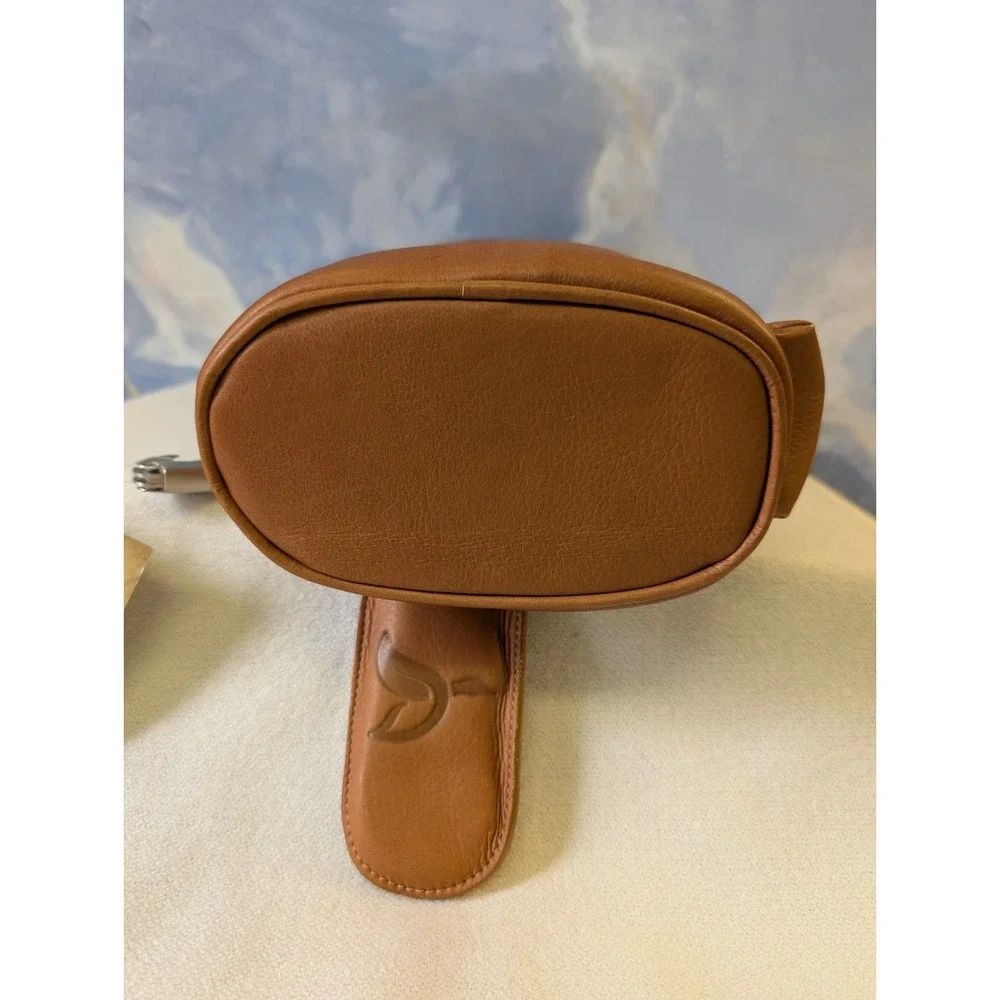 TICA Honey Leather With Duck Embossed Double Wine Travel Golf Bottle Bag